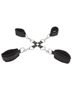 Algemas Pulsos e Tornozelos Ouch! Velcro Hand and Leg Cuffs Pretas