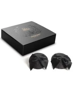 Cobertura Mamilos Burlesque Pasties Glitter & Sattin Bow Bijoux Indiscrets Caixa