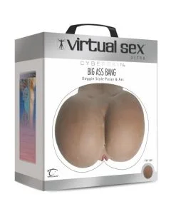 Masturbador Vibratório Big Ass Bang Virtual Sex Vagina e Ânus Negro Caixa