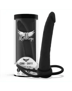 Dildo Dupla Penetração Mythology Cobi Onyx Preto Embalagem