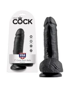 Dildo Realístico C/ Testículos King Cock 7