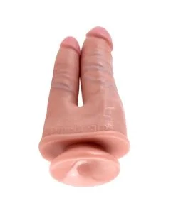 Dildo Duplo Realístico Double Penetrator King Cock Pele Branca