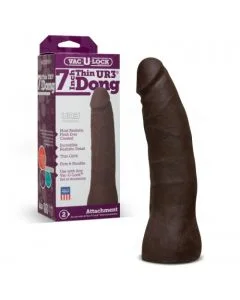 Dildo Realístico Thin UR3 Dong Vac-U-Lock Preto Caixa