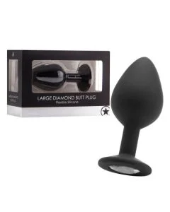Plug Anal Diamond Butt Plug Largo Preto