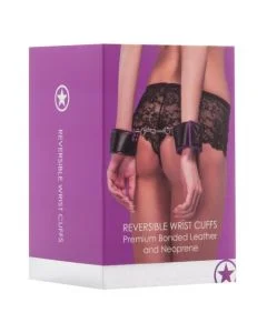 Algemas Ouch! Reversible Wrist Cuffs Roxas e Pretas Caixa