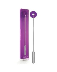 Chibata Ouch! Leather Circle Tipped Metal Crop Roxa 1