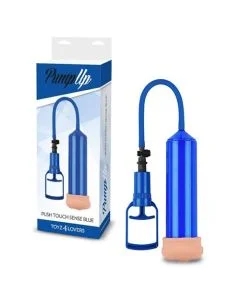 Bomba de Vácuo C/ Masturbador Push Touch Sense Azul Conjunto