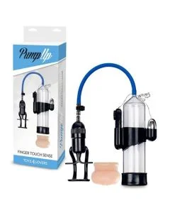 Bomba de Vácuo Vibratória C/ Masturbador Finger Touch Sense Transparente Conjunto