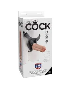 Strap On Two Cocks One Hole King Cock Strap-On Harness With 7