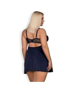 Camisa de Noite & Tanga Drimera Tamanho Queen Obsessive Azul Trás