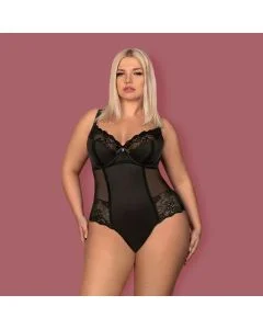 Body Amallie Tamanho Queen Obsessive Preto Frente