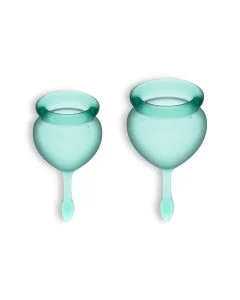 Conjunto de 2 Copos Menstruais Satisfyer Feel Good Verde Escuro
