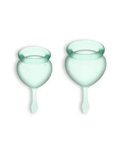 Conjunto de 2 Copos Menstruais Satisfyer Feel Good Verde Claro
