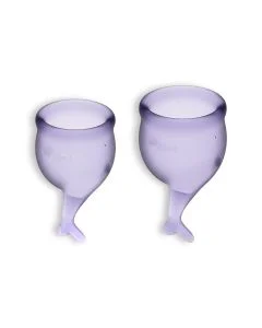 Conjunto de 2 Copos Menstruais Satisfyer Feel Secure Lilás