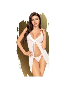 Camisa de Noite & Tanga After Sunset Penthouse Branca Frente