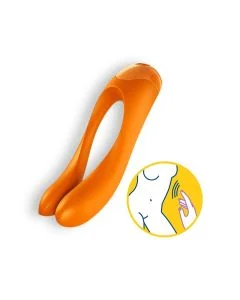 Vibrador Recarregável Satisfyer Candy Cane Laranja