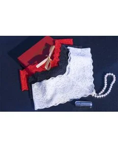 Tanga de Pérolas CR-4395 Vermelha C/ Bala Vibratória Conjunto