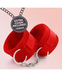 Algemas de Velcro Touch Love C/ Corrente de 40cm Extra Crushious Vermelhas