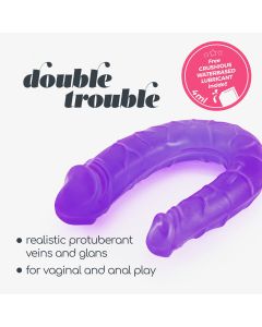 Dildo Duplo Double Trouble Crushious Roxo 2
