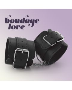 Algemas de Couro Bondage Love Crushious Pretas 3