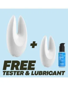 Pack Exclusivo Estimulador Recarregável Ovo S4 Branco C/ Oferta de Tester e Lubrificante Crushious (50 ml)