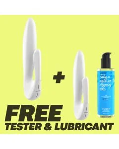Pack Exclusivo Vibrador Recarregável Ovo J2 Branco C/ Oferta de Tester e Lubrificante Crushious (250 ml)