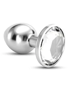 Plug Anal Joia Bijou Transparente Médio Crushious C/ Bolsa Aveludada Grátis 2