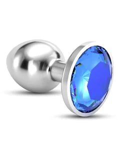 Plug Anal Joia Bijou Azul Pequeno Crushious C/ Bolsa Aveludada Grátis 1