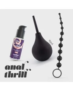 Anal Thrill Duche Anal 90ml C/ Lubrificante Anal 50ml & Tira de 10 Pérolas Anais Crushious