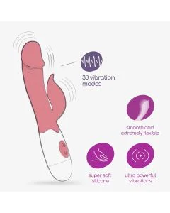 Vibrador C/ Estimulador Clitóris Mochi Rosa C/ Lubrificante à Base de Água Crushious 4