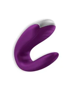 Vibrador Recarregável Double Fun C/ App Satisfyer Roxo 1