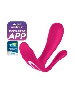 Estimulador do Ponto-G & Anal Recarregável Satisfyer Top Secret C/ APP Rosa