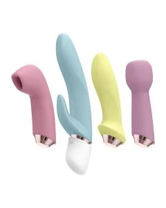 Conjunto de Vibradores Fabulous Four Satisfyer Base Rosa