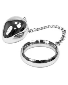Anel + Plug Anal Metal Hard 40mm e Chain Bead