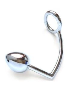 Anel C/ Plug Anal Metal Hard Cock Ring With Anal Bead 40mm