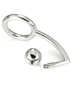 Anel C/ Plug Anal Metal Hard Cock Ring Intruder with AnalBead 45mm