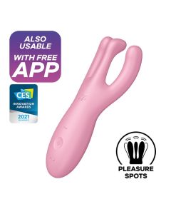 Vibrador Recarregável Satisfyer Threesome 4 C/ APP Rosa