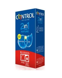 Kit Preservativos + Lubrificante Control 2 em 1 Nature (6 Un) Caixa
