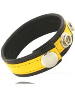 Correia de Couro Ajustável Pénis Leather Body Amarela