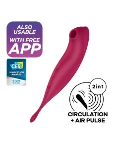 Vibrador Recarregável Satisfyer Twirling C/ APP Connect Vermelho
