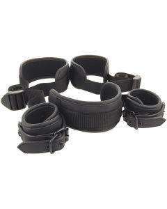 Kit Restrição Fetish Submissive Neck, Hancuffs & Legbelt