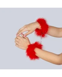 Algemas de Velcro Touch Love C/ Corrente de 40cm Extra Crushious Vermelhas