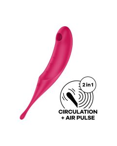 Vibrador Recarregável Satisfyer Twirling C/ APP Connect Vermelho
