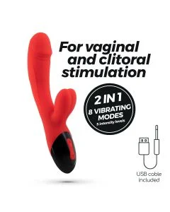 Vibrador Recarregável C/ Estimulador de Clitóris Dare Dong Rabbit Vibrator Crushious