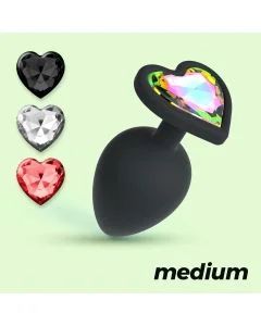Plug Anal Crushious Cuore C/ 4 Joias Intercambiáveis Médio
