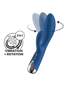 Vibrador Recarregável Satisfyer Spinning Rabbit Azul