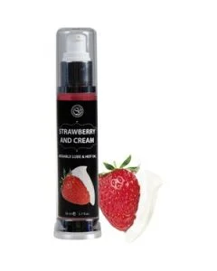 Lubrificante e Óleo de Massagem à Base de Água Secret Play Morango & Chantili (50 ml)