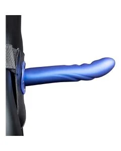 Strap On Ouch! Hollow Strap-On Textured Curved Metallic Azul