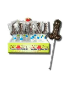 Chupa-Chupa de Goma em Forma de Pénis Chocolate