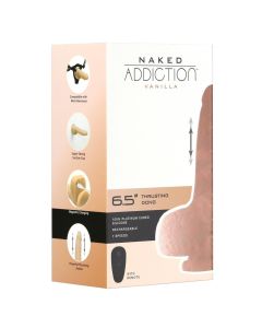 Vibrador Realístico C/ Função Vai-Vem Telecomandado Naked Addiction Thrusting Dong Vanilla 6,5" Caixa